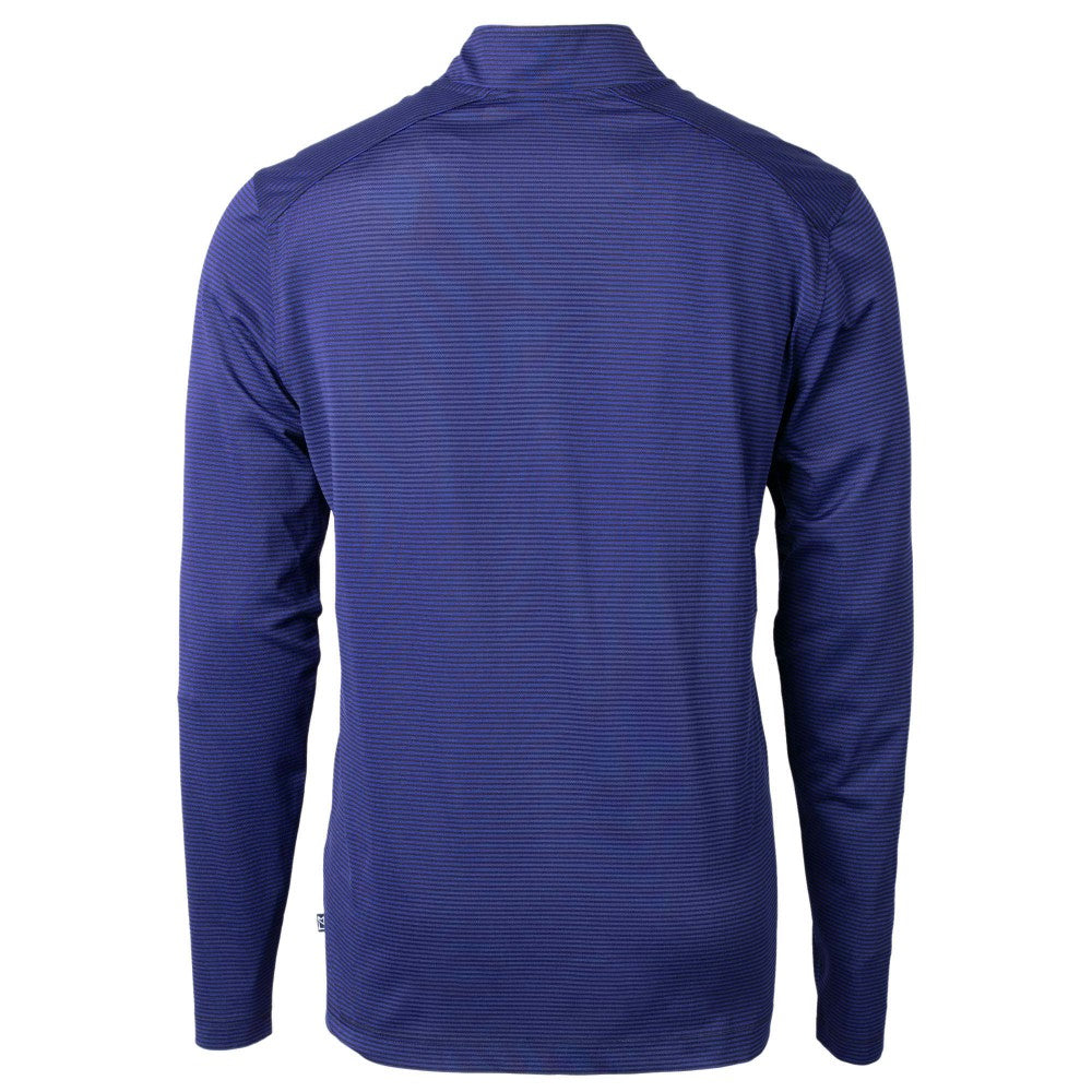 Kansas City Royals Cutter & Buck Virtue Eco Pique Micro Stripe Recycled Quarter-Zip Pullover Top - MLB Pullover