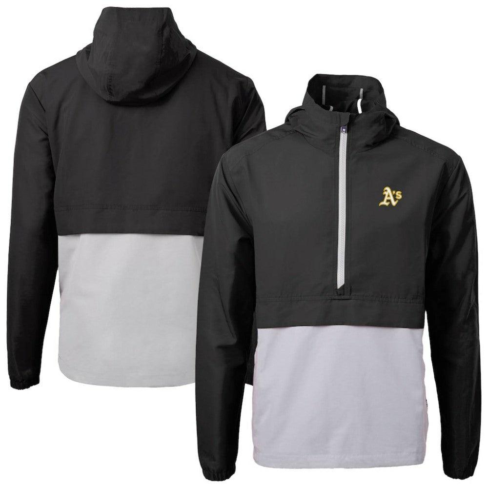 Athletics Cutter & Buck Charter Eco Recycled Half-Zip Anorak Jacket - MLB Jackets