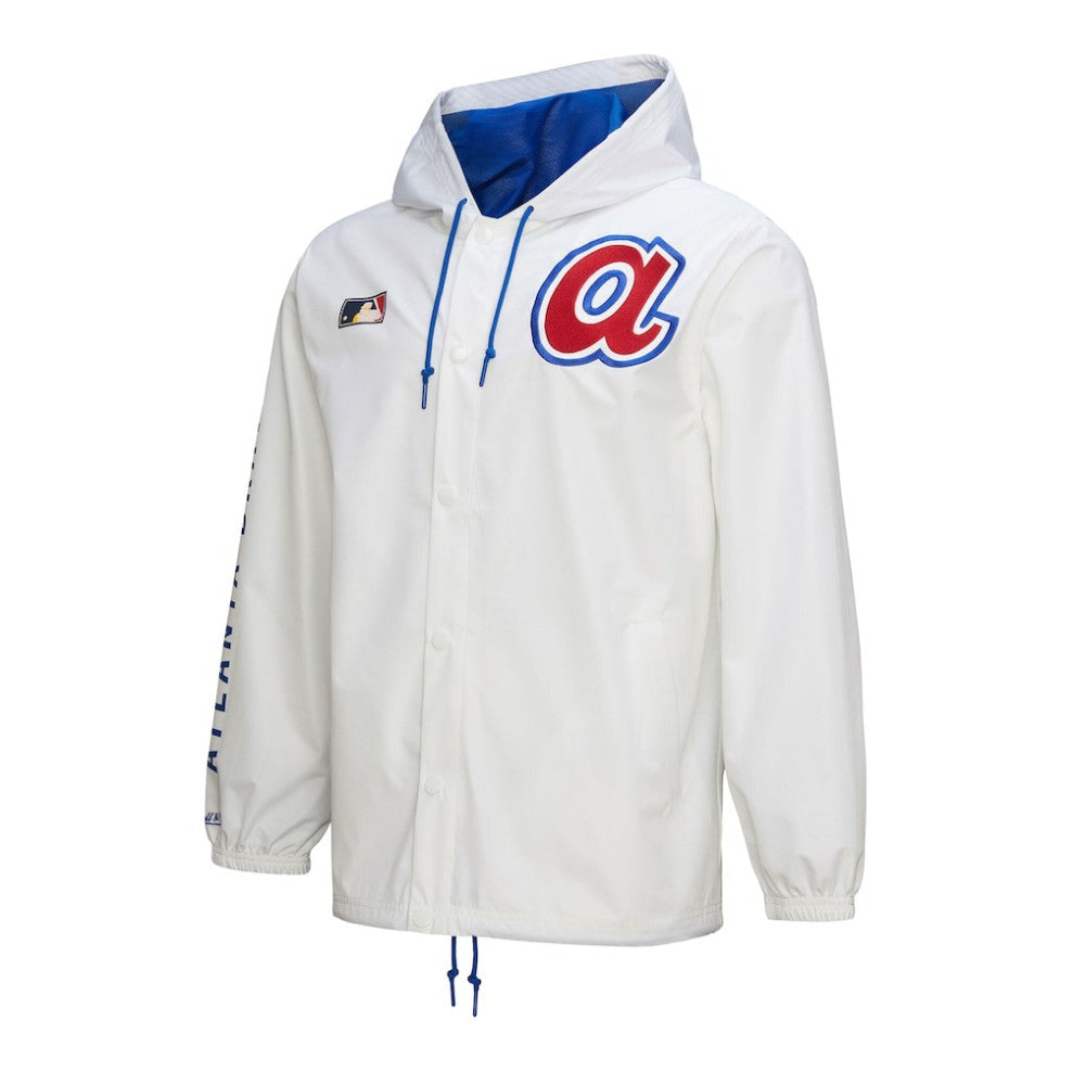Atlanta Braves Mitchell & Ness Vintage Full-Snap Hooded Coaches Jacket - MLB Jackets