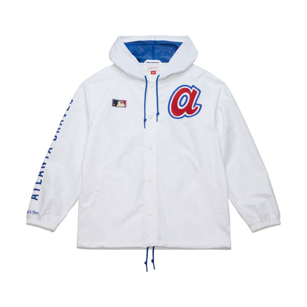 Atlanta Braves Mitchell & Ness Vintage Full-Snap Hooded Coaches Jacket - MLB Jackets