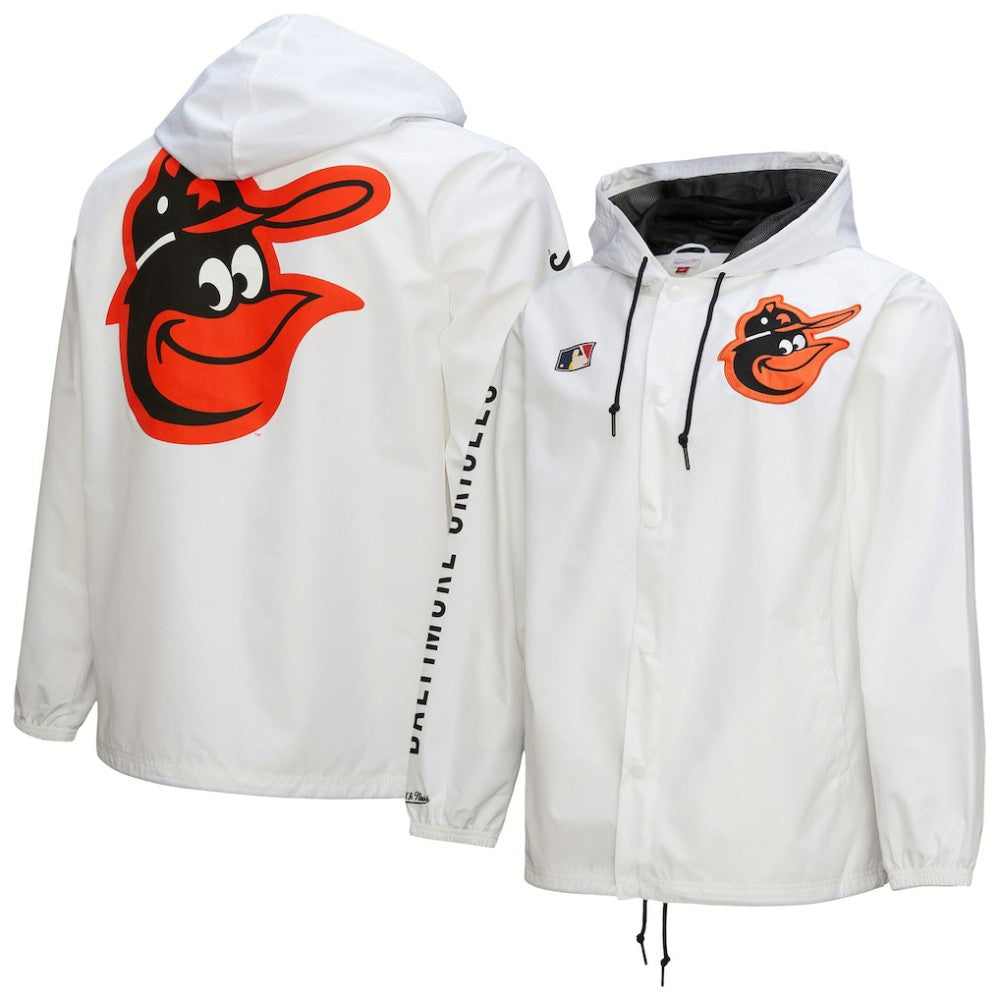 Baltimore Orioles Mitchell & Ness Vintage Full-Snap Hooded Coaches Jacket - MLB Jackets