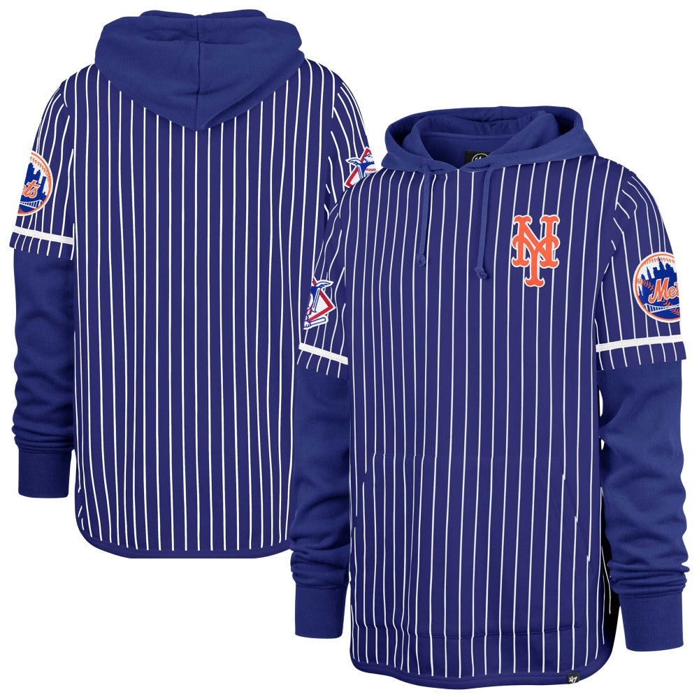 New York Mets '47 Pinstripe Double Header Pullover Hoodie - MLB Hoodies