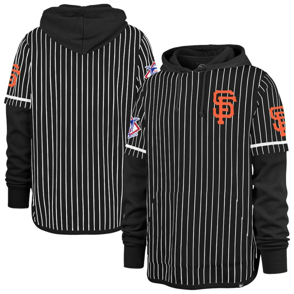 San Francisco Giants '47 Pinstripe Double Header Pullover Hoodie - MLB Hoodies