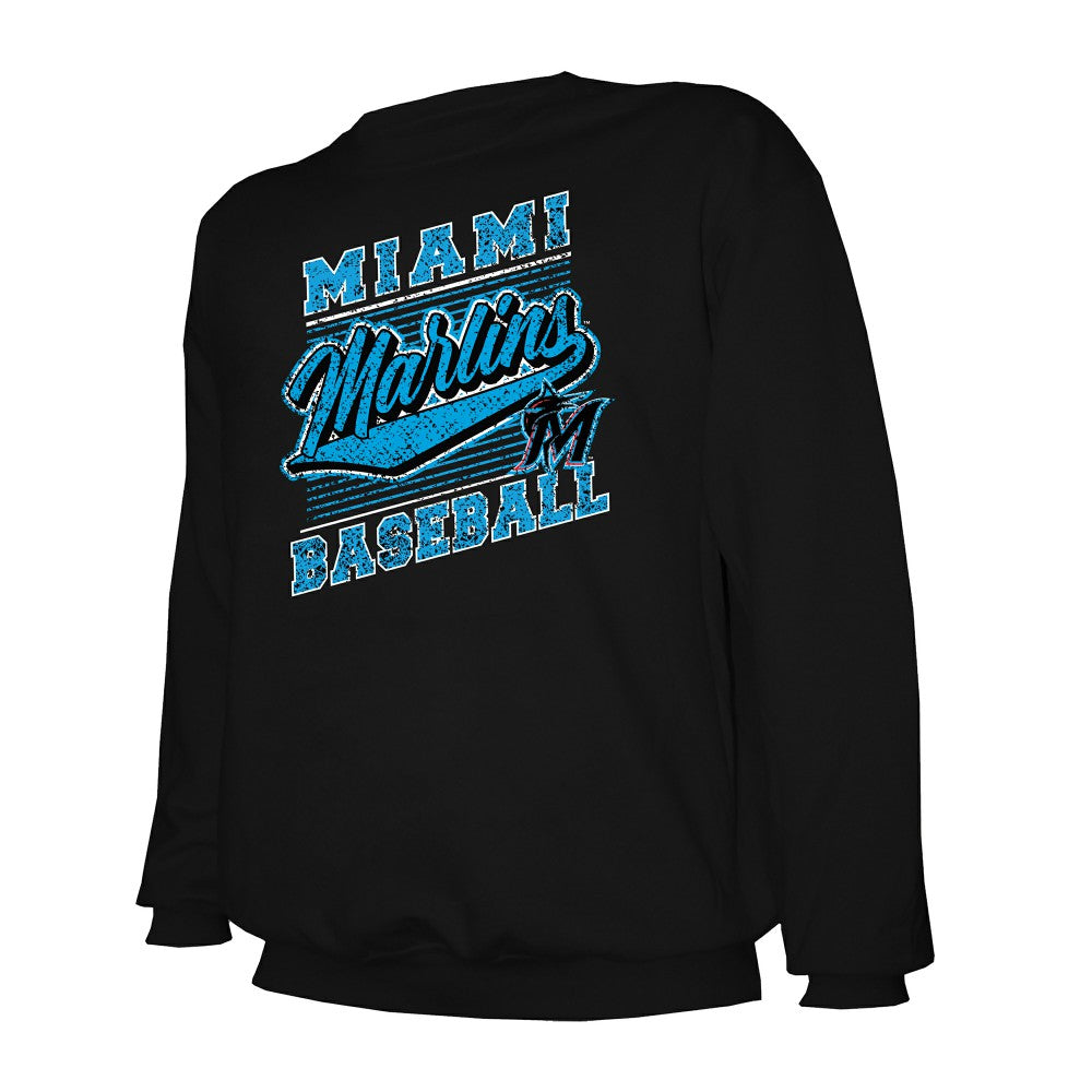 Miami Marlins Stitches Lightweight Crew Sweatshirt - MLB Sweatshirts