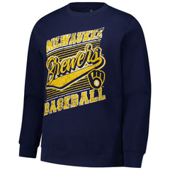 Milwaukee Brewers Stitches Lightweight Crew Sweatshirt - MLB Sweatshirts