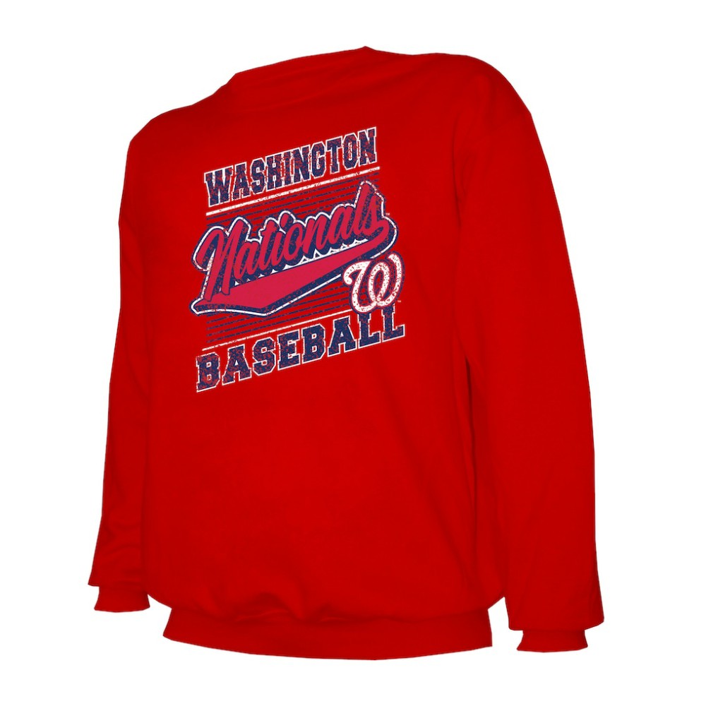 Washington Nationals Stitches Lightweight Crew Sweatshirt - MLB Sweatshirts