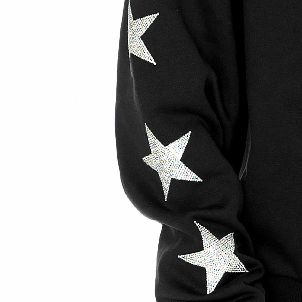 Las Vegas Raiders Gameday Couture Women's Rhinestone Star Sleeve Settle the Score Oversized Tri-Blend Pullover | NFL Hot