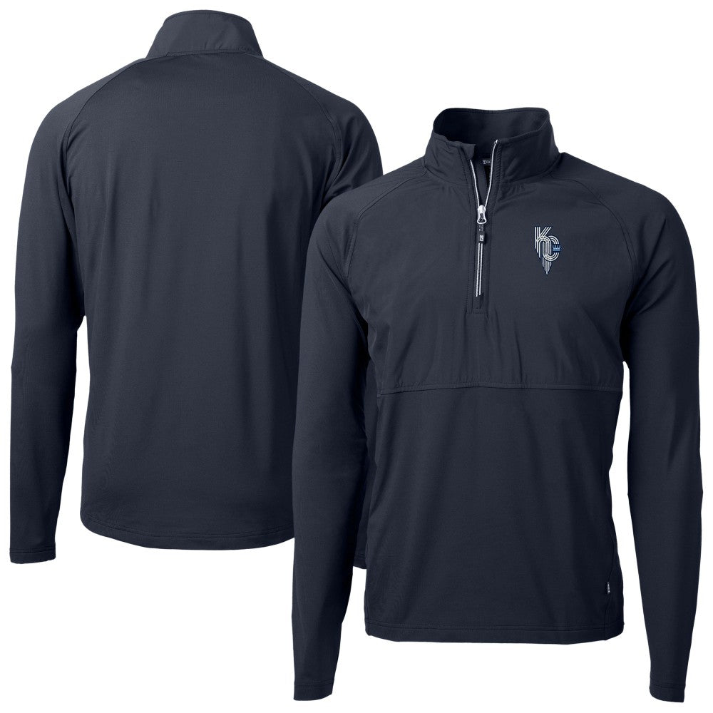 Kansas City Royals Cutter & Buck Adapt Eco Knit Hybrid Recycled Quarter-Zip Pullover Top - MLB Pullover