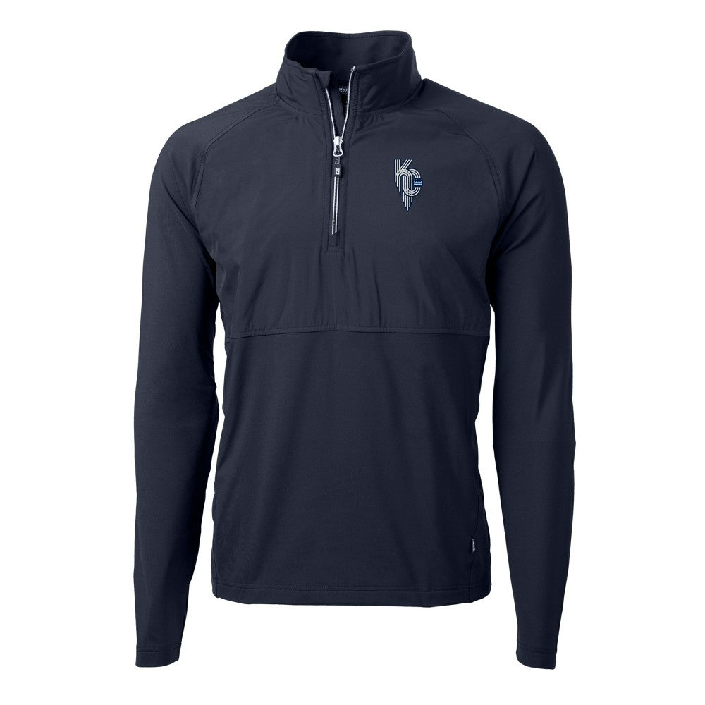 Kansas City Royals Cutter & Buck Adapt Eco Knit Hybrid Recycled Quarter-Zip Pullover Top - MLB Pullover