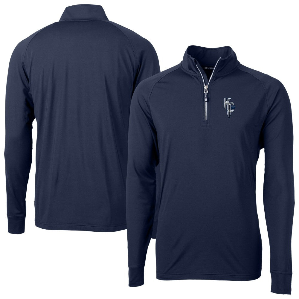 Kansas City Royals Cutter & Buck Adapt Eco Knit Stretch Recycled Quarter-Zip Pullover Top - MLB Pullover