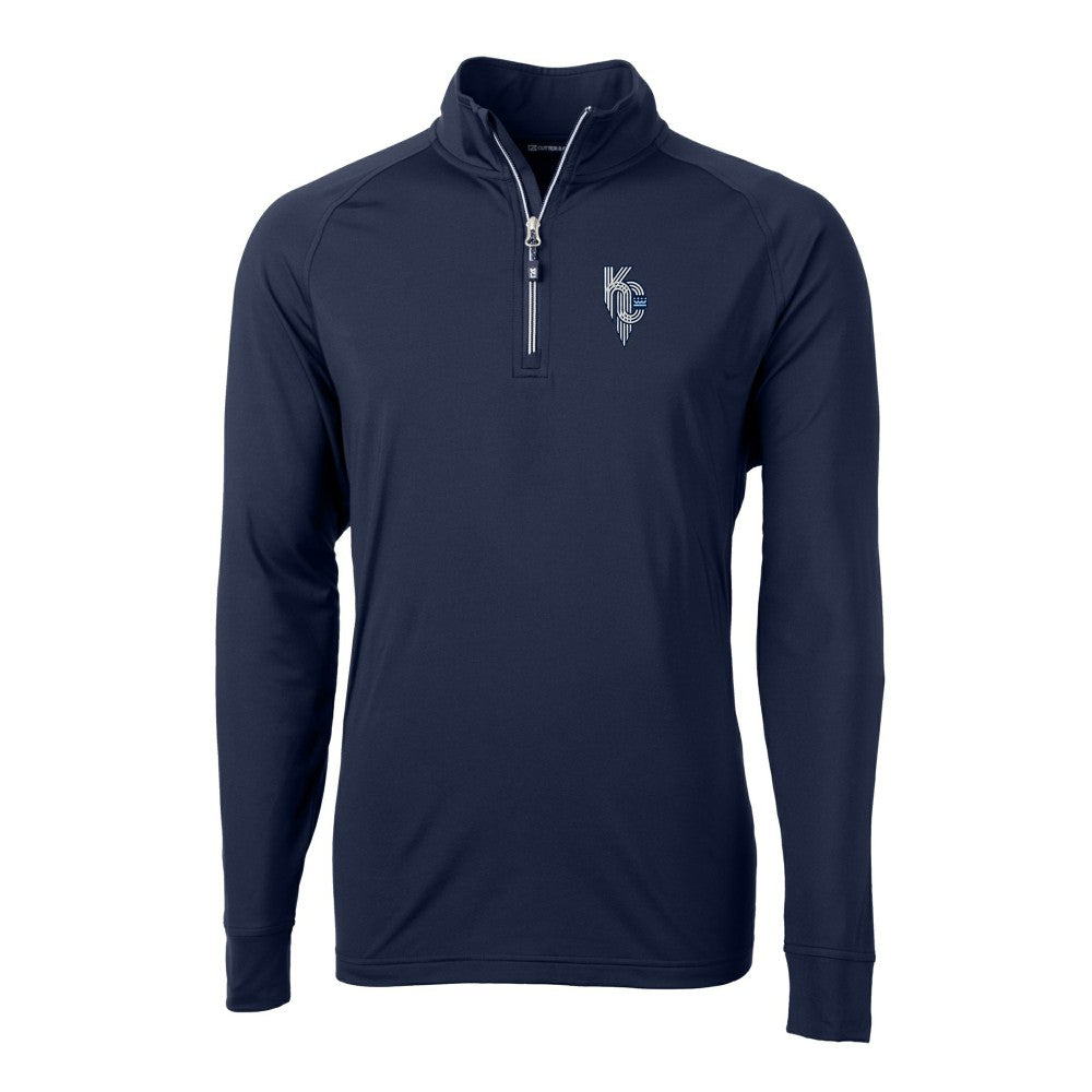 Kansas City Royals Cutter & Buck Adapt Eco Knit Stretch Recycled Quarter-Zip Pullover Top - MLB Pullover