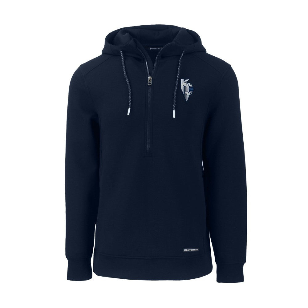 Kansas City Royals Cutter & Buck Roam Eco Recycled Half-Zip Pullover Hoodie - MLB Hoodies