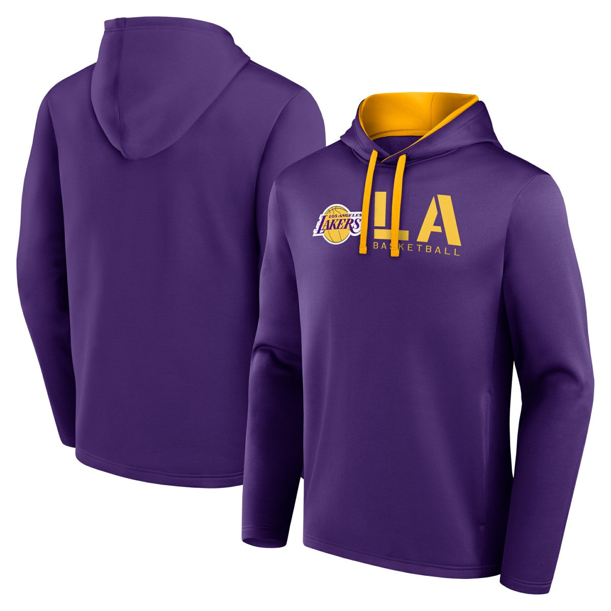 Purple Los Angeles Lakers Logo Athletic Head Start Pullover Hoodie | NBA