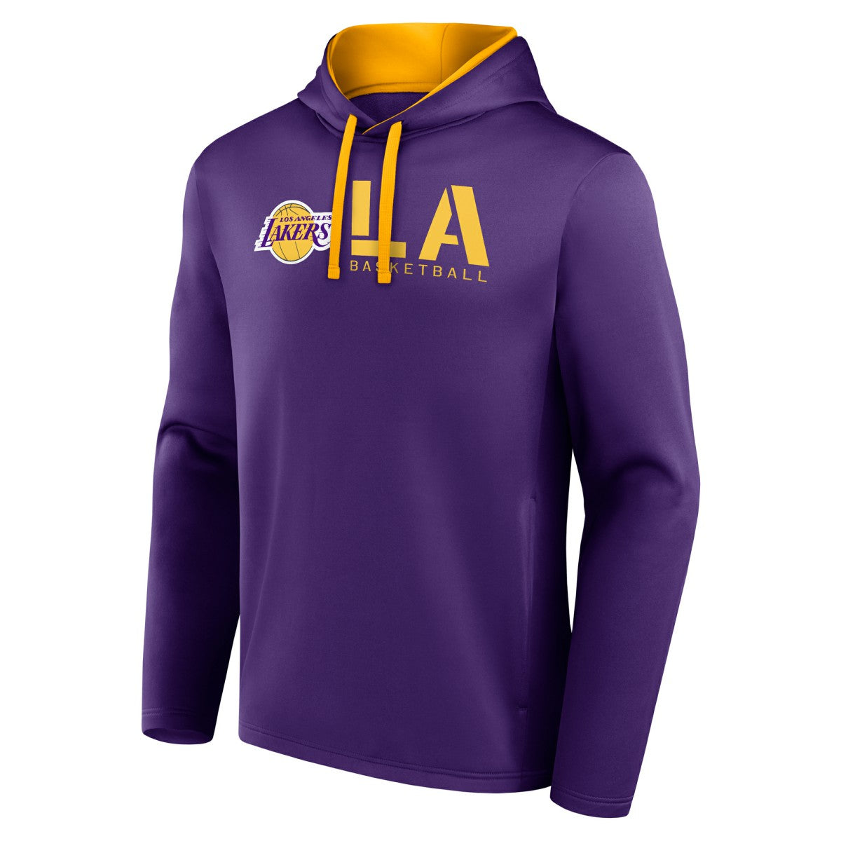 Purple Los Angeles Lakers Logo Athletic Head Start Pullover Hoodie | NBA