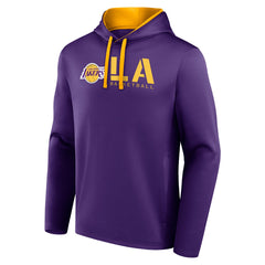 Purple Los Angeles Lakers Logo Athletic Head Start Pullover Hoodie | NBA