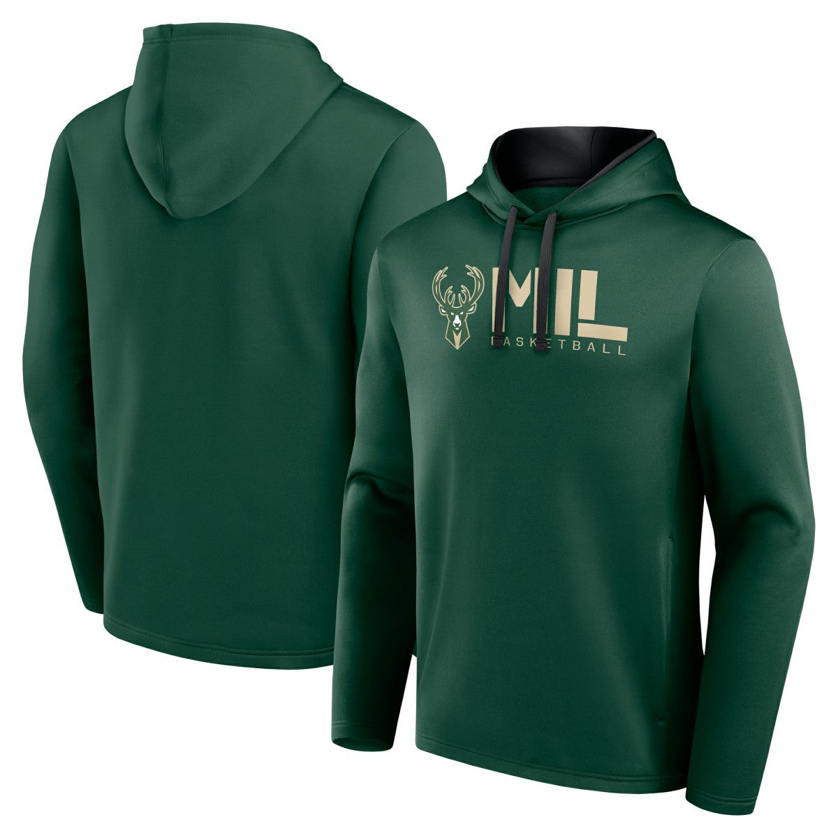 Hunter Green Milwaukee Bucks Logo Athletic Head Start Pullover Hoodie | NBA