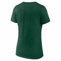 Hunter Green Milwaukee Bucks Logo Athletic Women's Unrivaled V-Neck T-Shirt | NBA