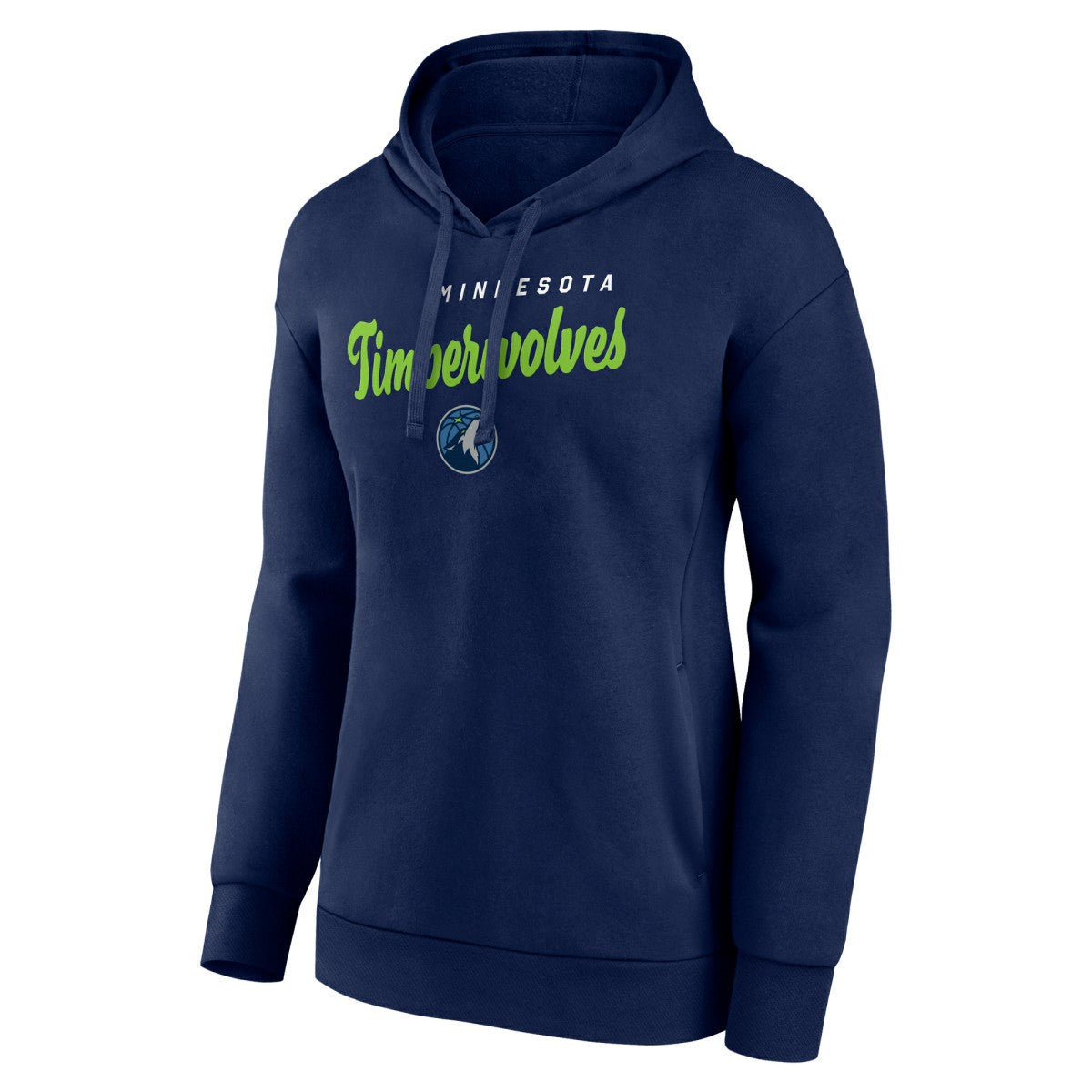 Navy Minnesota Timberwolves Logo Athletic Women's Triumphant V-Neck Pullover Hoodie | NBA