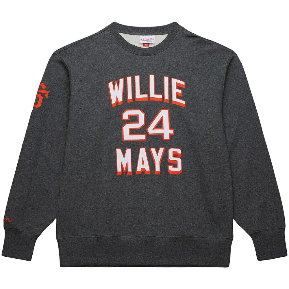 Willie Mays San Francisco Giants Mitchell & Ness Legends Collection Vintage Logo Name & Number Fleece Pullover Sweatshirt - MLB Pullover