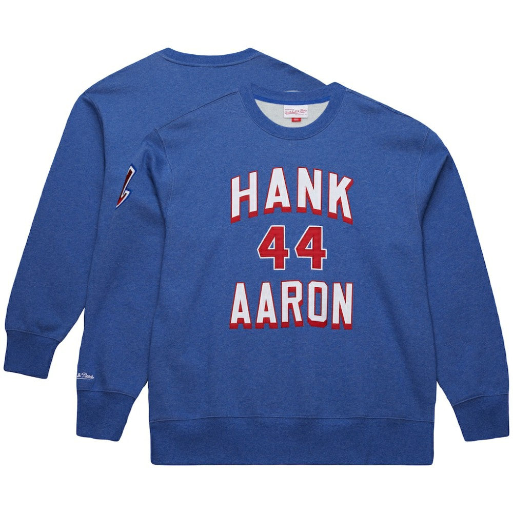 Hank Aaron Atlanta Braves Mitchell & Ness Legends Collection Vintage Logo Fleece Name & Number Pullover Sweatshirt - MLB Pullover