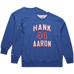 Hank Aaron Atlanta Braves Mitchell & Ness Legends Collection Vintage Logo Fleece Name & Number Pullover Sweatshirt - MLB Pullover
