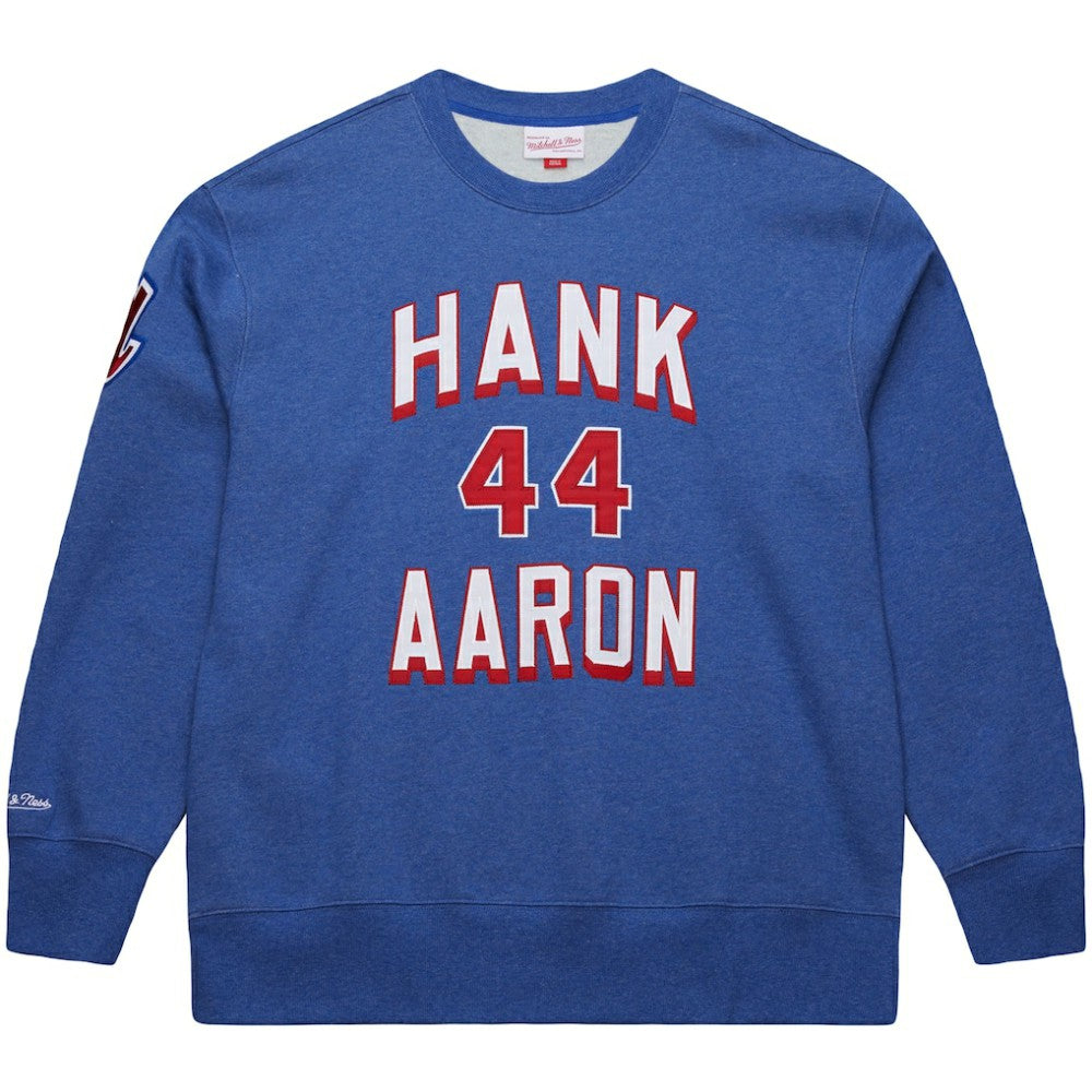 Hank Aaron Atlanta Braves Mitchell & Ness Legends Collection Vintage Logo Fleece Name & Number Pullover Sweatshirt - MLB Pullover