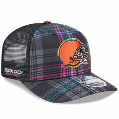 Cleveland Browns 2024 NFL Crucial Catch Plaid 9SEVENTY Trucker Snapback Hat | NFL Hot