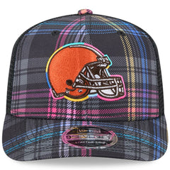 Cleveland Browns 2024 NFL Crucial Catch Plaid 9SEVENTY Trucker Snapback Hat | NFL Hot