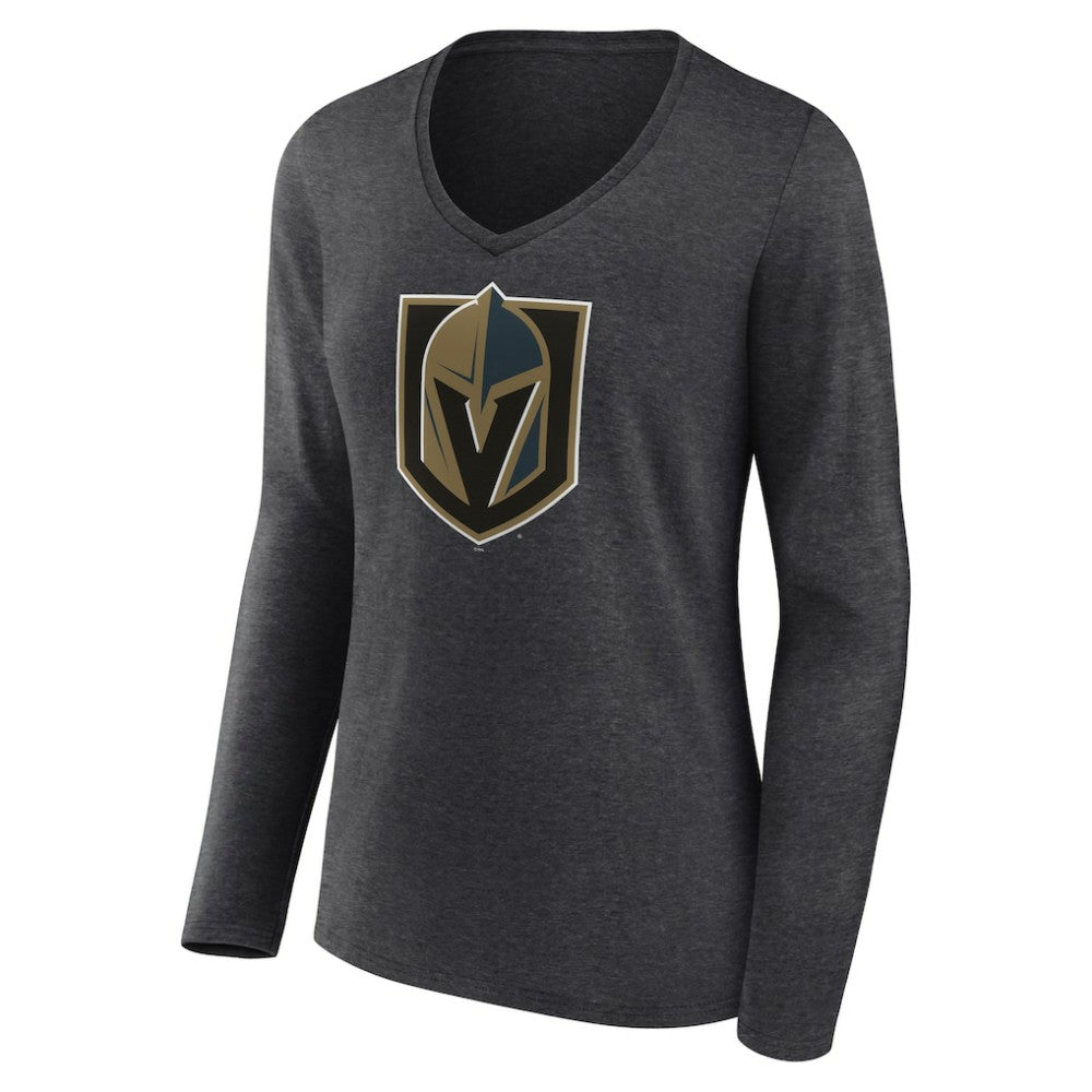 Vegas Golden Knights Women's Primary Logo Long Sleeve V-Neck T-Shirt -  NHL T-shirts