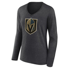 Vegas Golden Knights Women's Primary Logo Long Sleeve V-Neck T-Shirt -  NHL T-shirts