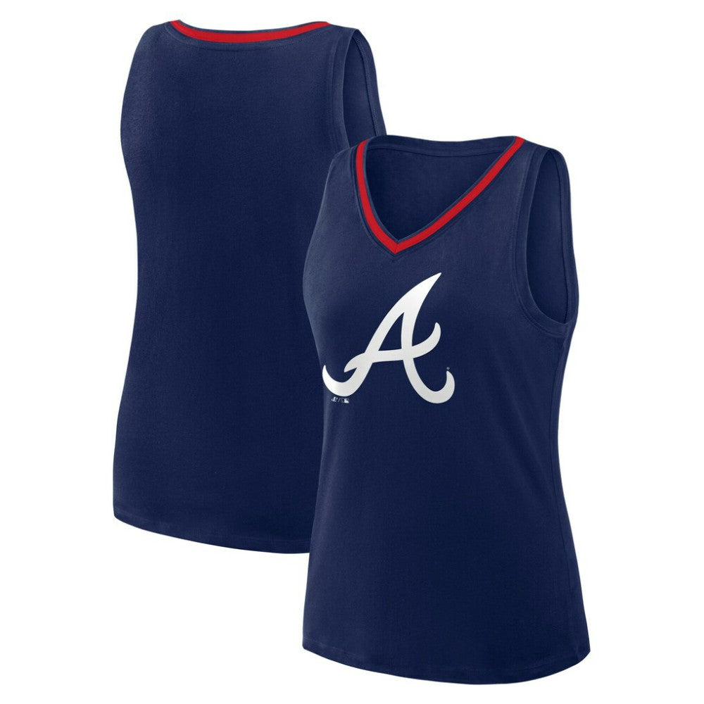 Atlanta Braves Logo Athletic Women's Stellar Win V-Neck Tank Top - MLB Tanks