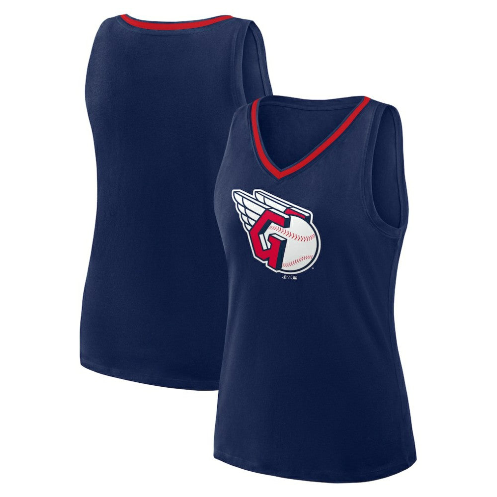 Cleveland Guardians Logo Athletic Women's Stellar Win V-Neck Tank Top - MLB Tanks