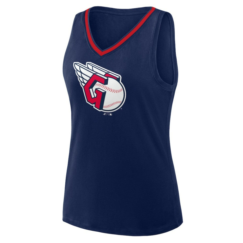 Cleveland Guardians Logo Athletic Women's Stellar Win V-Neck Tank Top - MLB Tanks