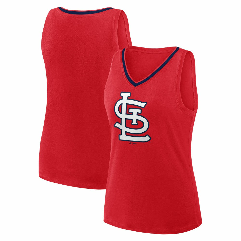 St. Louis Cardinals Logo Athletic Women's Stellar Win V-Neck Tank Top - MLB Tanks