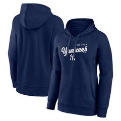 New York Yankees Logo Athletic Women's Logo Triumphant V-Neck Pullover Hoodie - MLB Hoodies