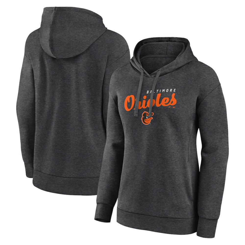 Baltimore Orioles Logo Athletic Women's Logo Triumphant V-Neck Pullover Hoodie - MLB Hoodies
