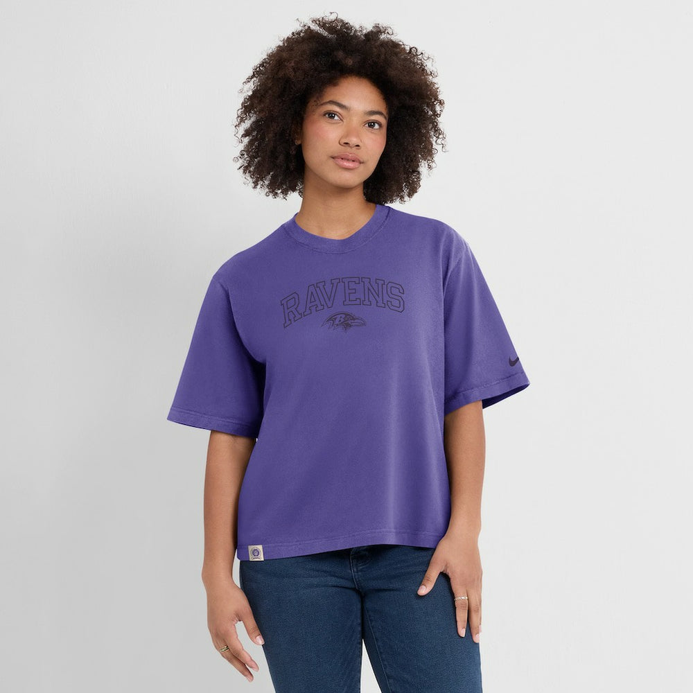 Baltimore Ravens Women's Glory Arch Boxy T-Shirt | NFL Discount