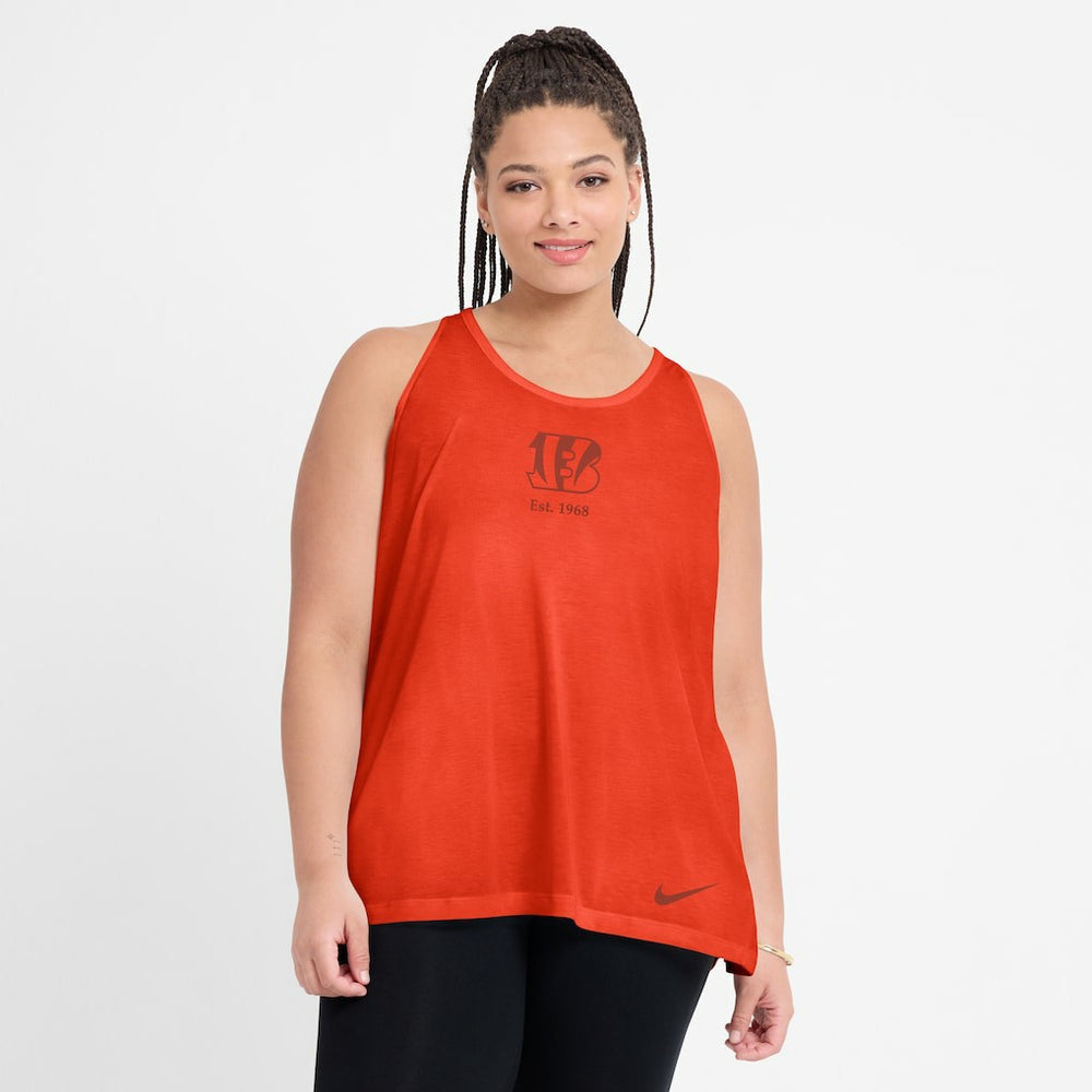 Cincinnati Bengals Women's Glory Open-Back Crisscross Dri-FIT Tank Top | NFL Discount