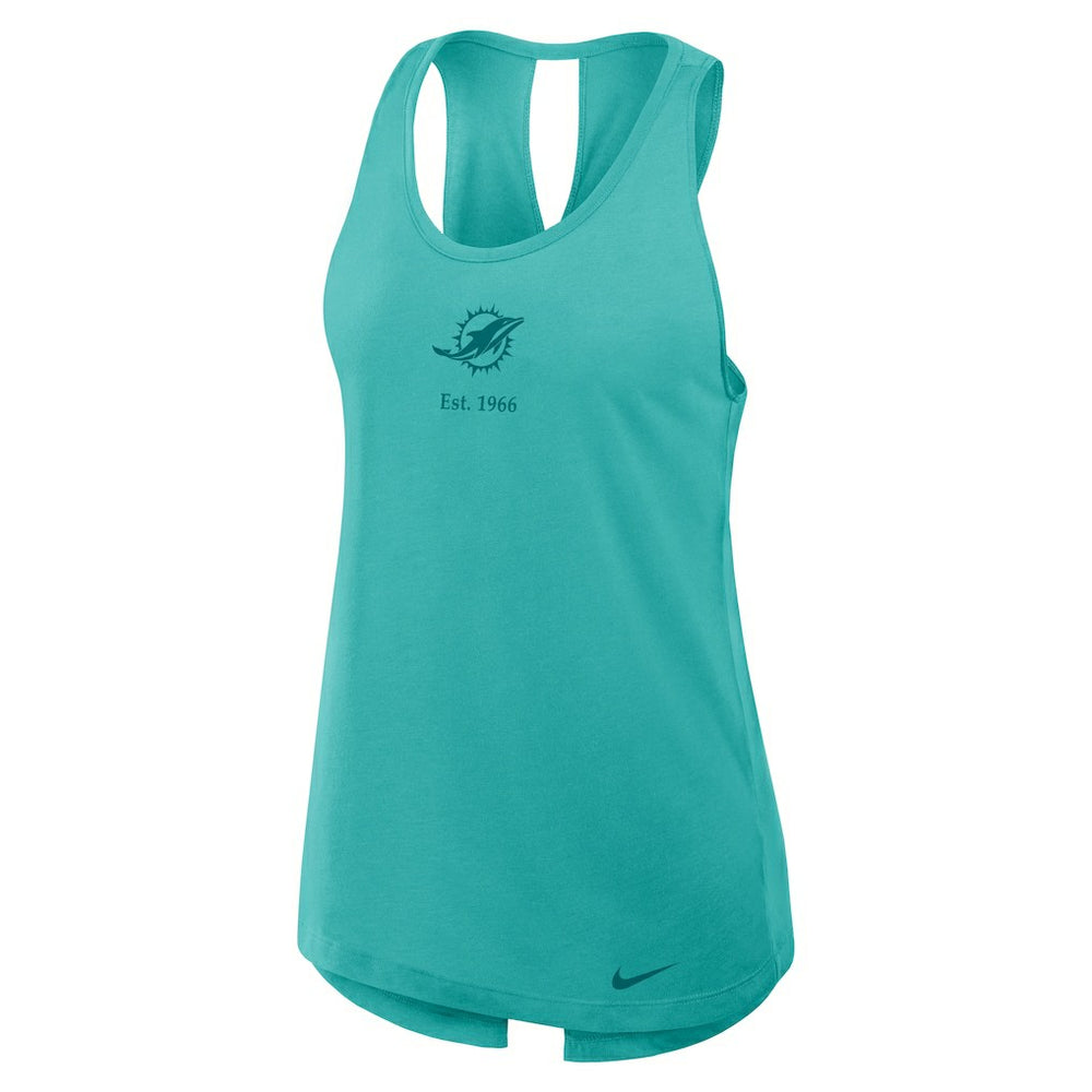 Miami Dolphins Women's Glory Open-Back Crisscross Dri-FIT Tank Top | NFL On sale