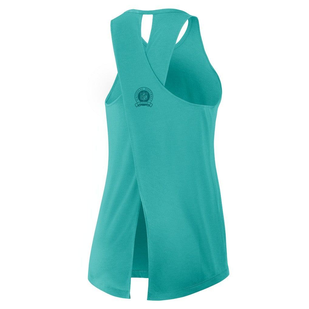 Miami Dolphins Women's Glory Open-Back Crisscross Dri-FIT Tank Top | NFL On sale
