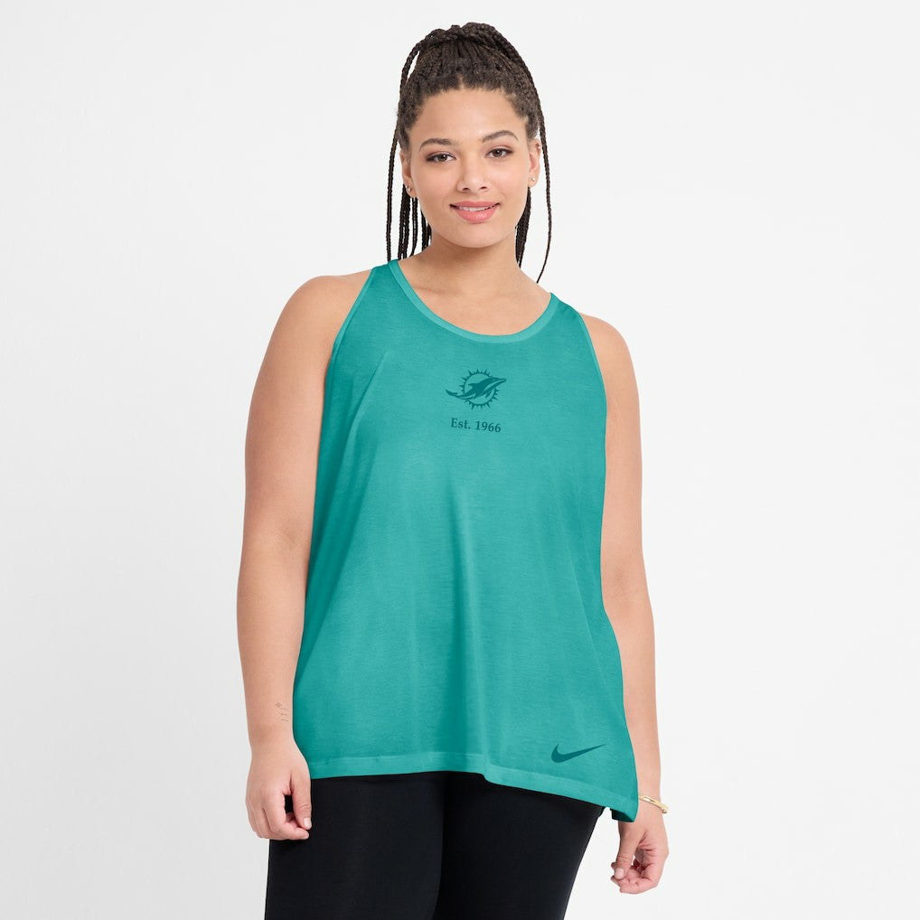 Miami Dolphins Women's Glory Open-Back Crisscross Dri-FIT Tank Top | NFL On sale