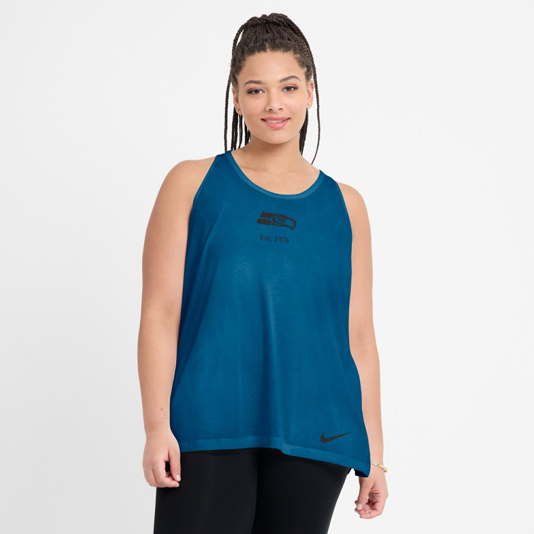 Seattle Seahawks Women's Glory Open-Back Crisscross Dri-FIT Tank Top | NFL Outlet