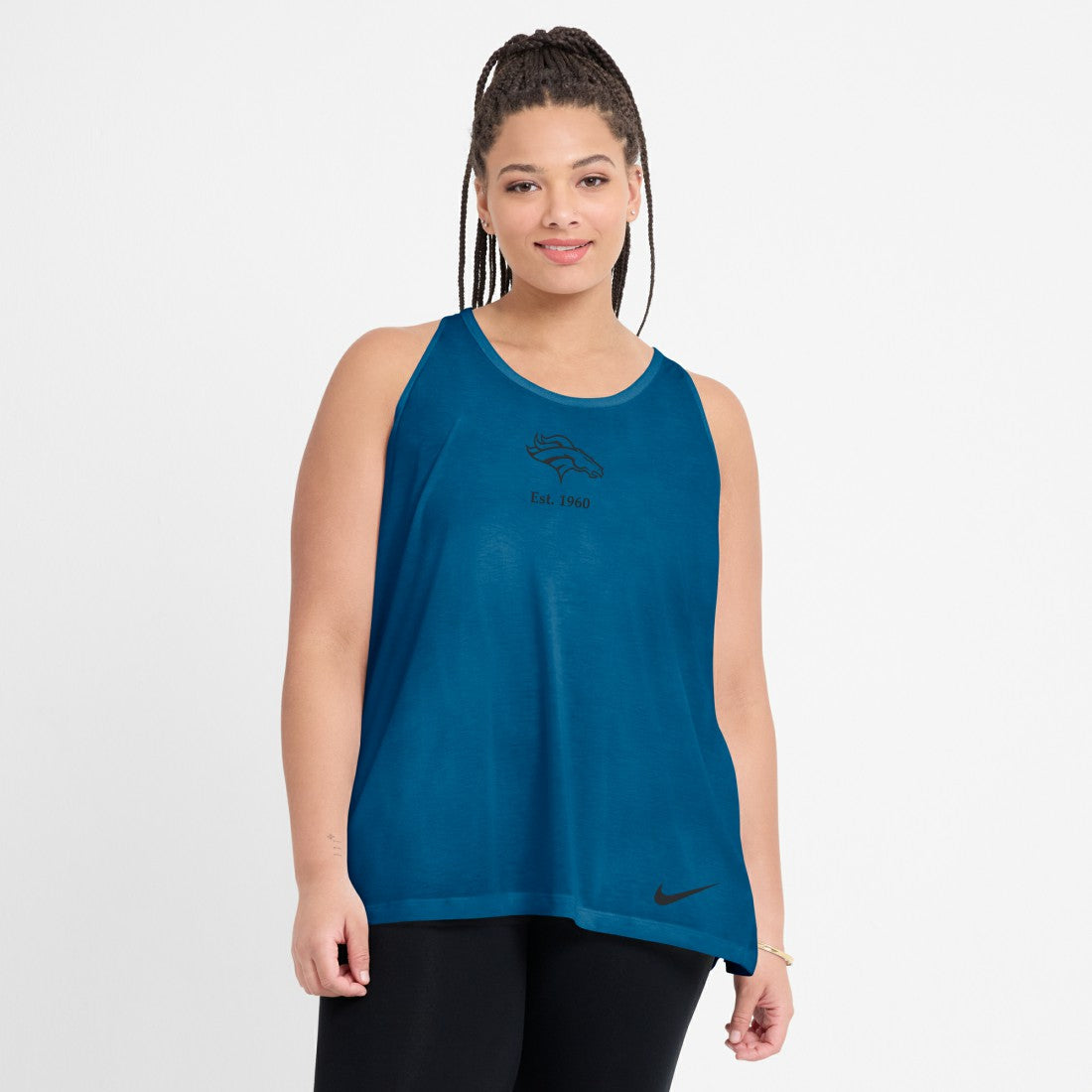 Denver Broncos Women's Glory Open-Back Crisscross Dri-FIT Tank Top | NFL Online