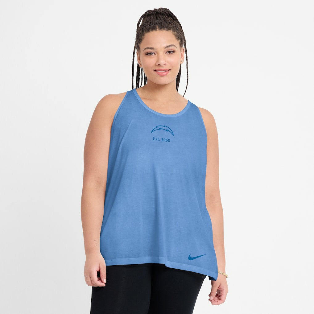 Los Angeles Chargers Women's Glory Open-Back Crisscross Dri-FIT Tank Top | NFL Hot