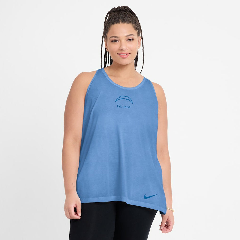 Los Angeles Chargers Women's Glory Open-Back Crisscross Dri-FIT Tank Top | NFL Hot