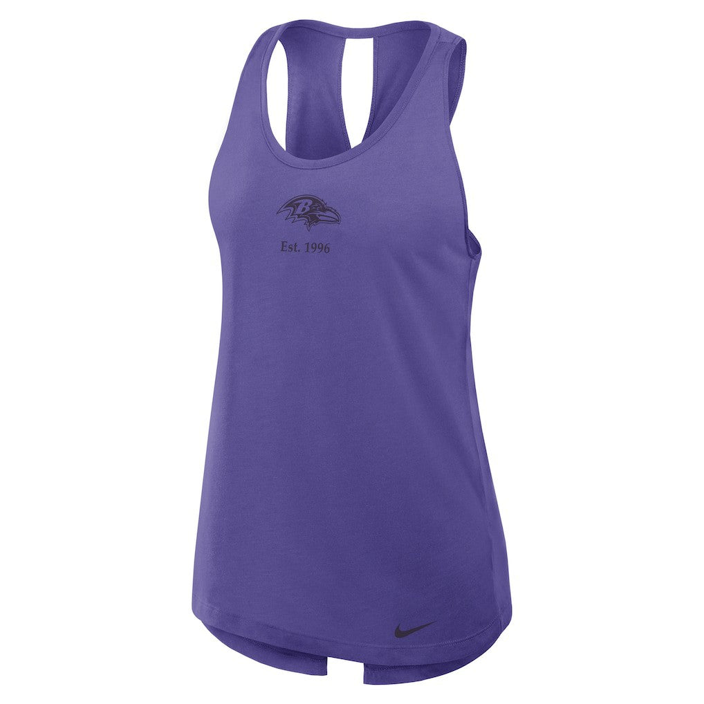 Baltimore Ravens Women's Glory Open-Back Crisscross Dri-FIT Tank Top | NFL On sale