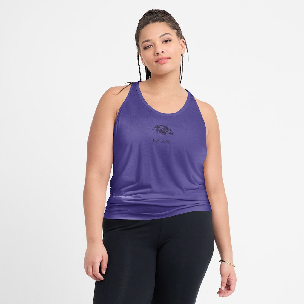 Baltimore Ravens Women's Glory Open-Back Crisscross Dri-FIT Tank Top | NFL On sale