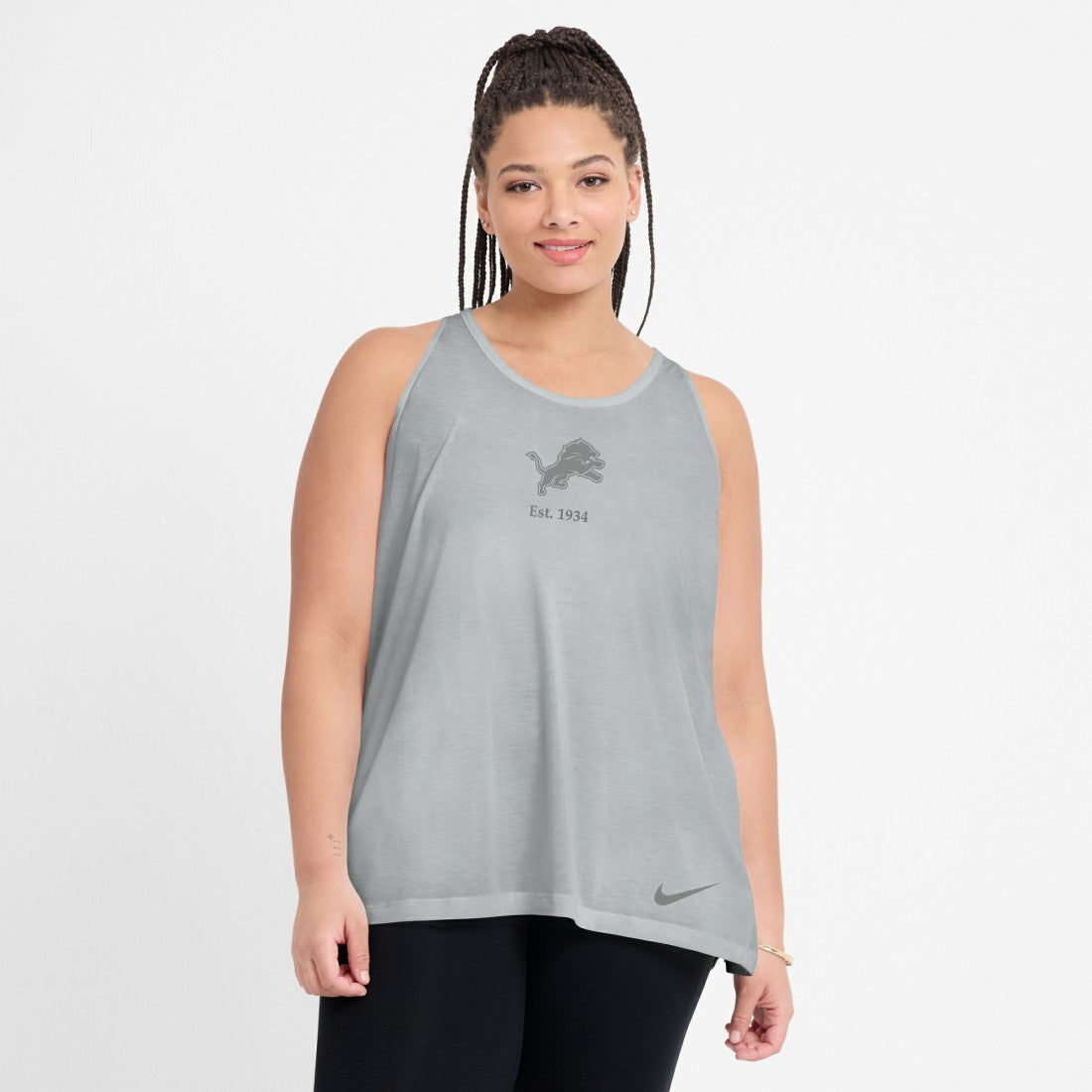 Detroit Lions Women's Glory Open-Back Crisscross Dri-FIT Tank Top | NFL Outlet