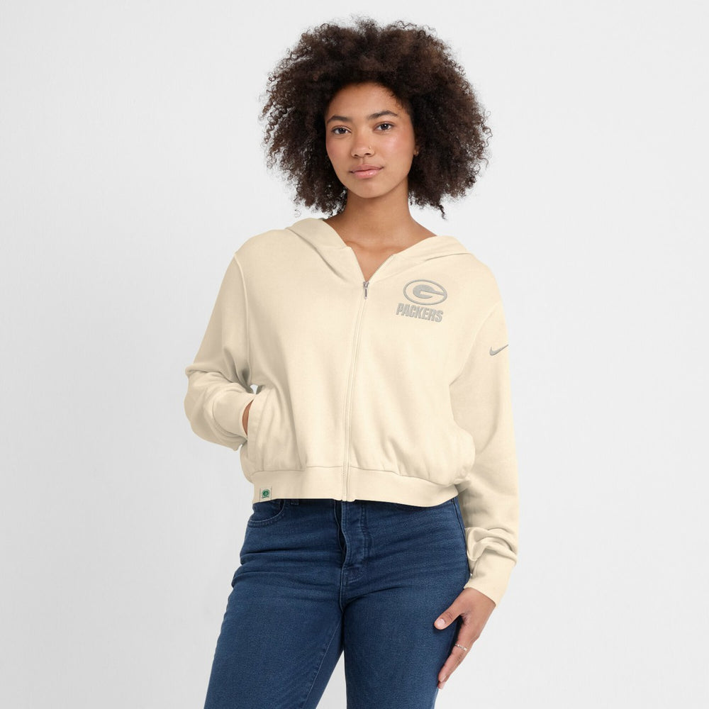 Green Bay Packers Women's Glory Cropped Full-Zip Hoodie | NFL Near me