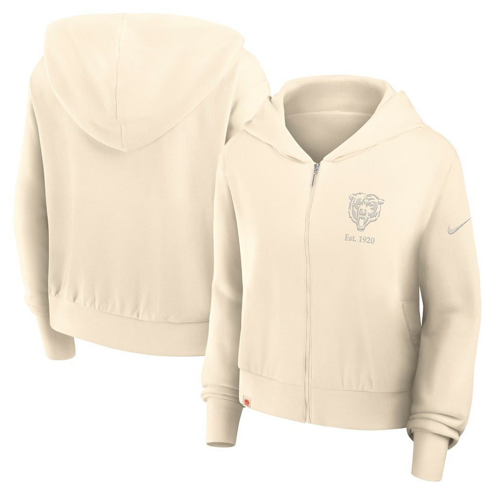 Chicago Bears Women's Glory Cropped Full-Zip Hoodie | NFL US